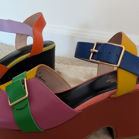 Charlotte Stone, Iconic "Rafi" Multicolor Strappy Platform Sandals - Picture 2 of 11